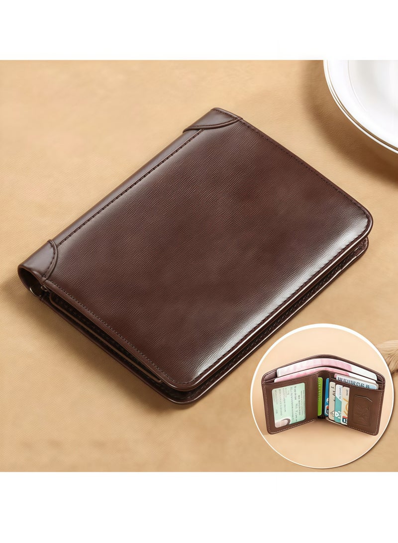 محفظة رجالية، محفظة رخصة القيادة حامل بطاقات متكامل محفظة متعددة الوظائف، تصميم بسيط، فتحة بطاقة ومحفظة، قوية ومتينة، سعة بطاقات متعددة - Image 5