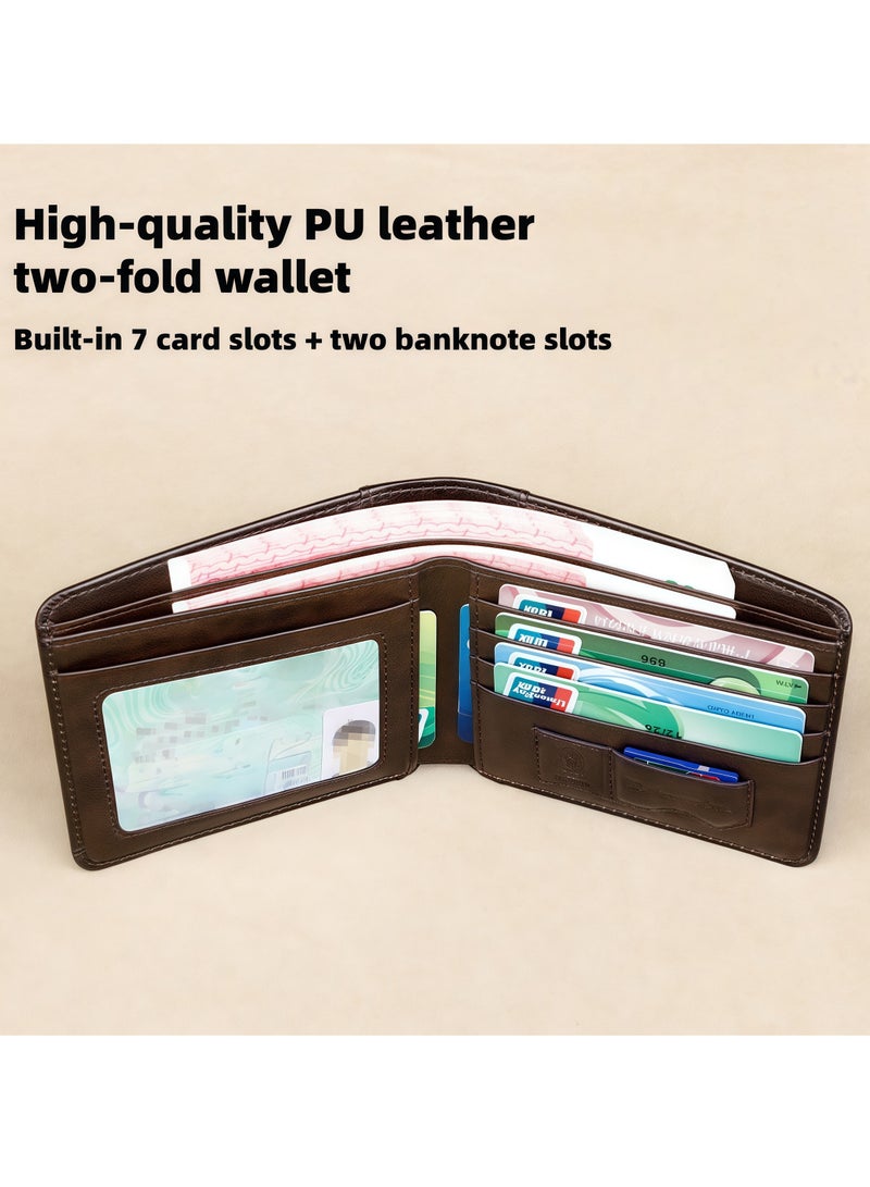 محفظة رجالية، محفظة رخصة القيادة حامل بطاقات متكامل محفظة متعددة الوظائف، تصميم بسيط، فتحة بطاقة ومحفظة، قوية ومتينة، سعة بطاقات متعددة - Image 2