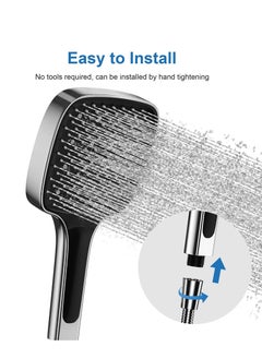 Excefore Shower Head, Handheld High Pressure 3 Adjustable Mode Save Water Square Multi-function Shower Head for Bathroom Fits Your Shower Hose  - Image 4