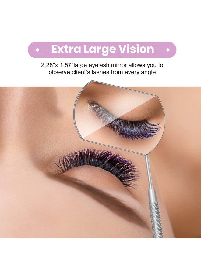 BELOOSYE 1 PCS Large Lash Mirror for Eyelash Extension Supplies+1 PCS Storage Bag,Stainless Steel Light-weight Detachable Eyelash Mirror for Extensions,Makeup Inspection Mirror for Lash Tech Supplies(Silver) - Image 3