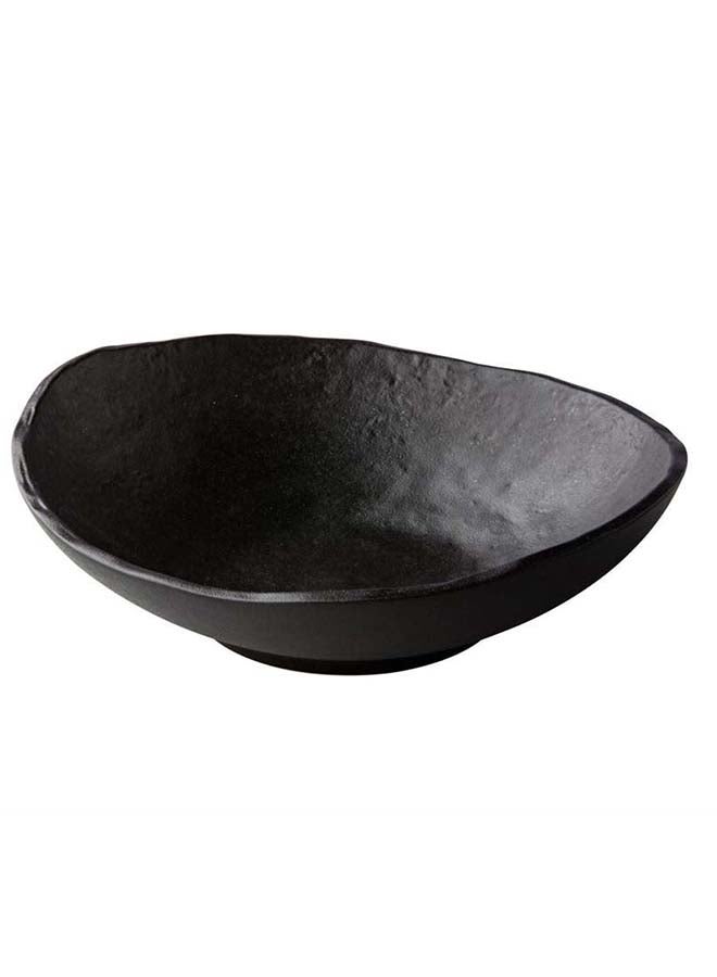 Oyster Deep Plate, Matte Black, 25 cm