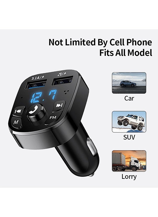 Mi VAZA - Car Bluetooth Adapter - Car Charger - MP3 Music Player - Wireless Radio Adapter- FM Transmitter - Car Kit - Car Accessories - Support USB Disk, TF Card - Image 1