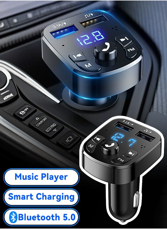 Mi VAZA - Car Bluetooth Adapter - Car Charger - MP3 Music Player - Wireless Radio Adapter- FM Transmitter - Car Kit - Car Accessories - Support USB Disk, TF Card - Image 1