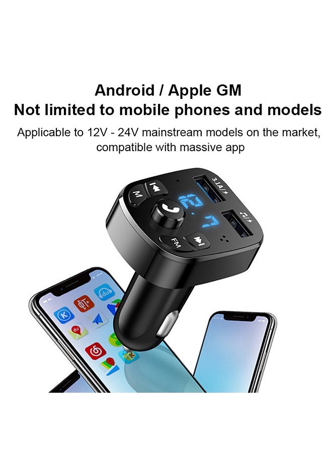 Mi VAZA - Car Bluetooth Adapter - Car Charger - MP3 Music Player - Wireless Radio Adapter- FM Transmitter - Car Kit - Car Accessories - Support USB Disk, TF Card - Image 1