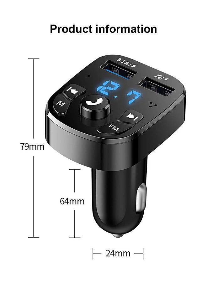 Mi VAZA - Car Bluetooth Adapter - Car Charger - MP3 Music Player - Wireless Radio Adapter- FM Transmitter - Car Kit - Car Accessories - Support USB Disk, TF Card - Image 1