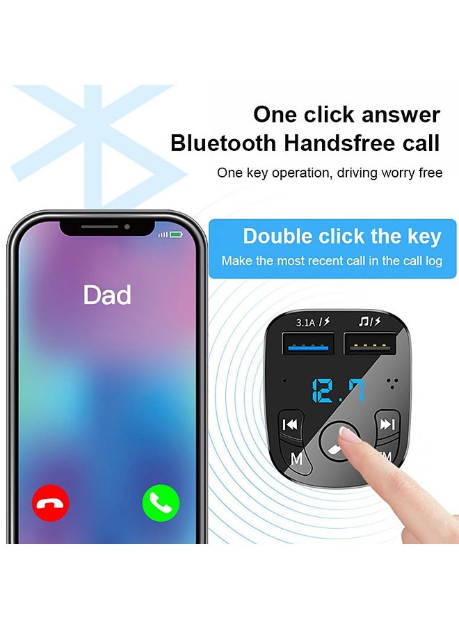 Mi VAZA - Car Bluetooth Adapter - Car Charger - MP3 Music Player - Wireless Radio Adapter- FM Transmitter - Car Kit - Car Accessories - Support USB Disk, TF Card - Image 1