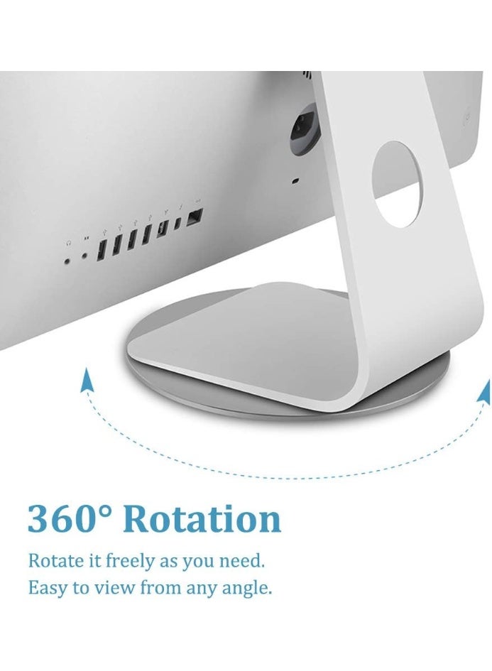 360 Rotation Monitor Swivel Base, Silver Aluminum Alloy Computer Screen Monitor Turntable Stand Flat Panel TV Rotating Swivel Base Mat for iMac,Laptop,Potted Plants,Arts & Crafts and More - Image 2