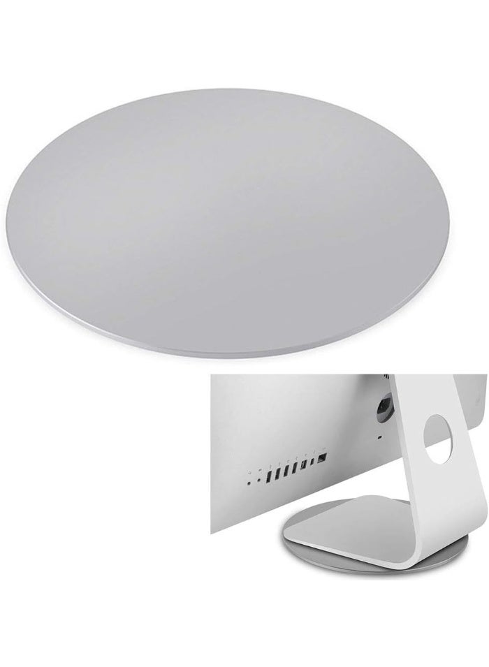 360 Rotation Monitor Swivel Base, Silver Aluminum Alloy Computer Screen Monitor Turntable Stand Flat Panel TV Rotating Swivel Base Mat for iMac,Laptop,Potted Plants,Arts & Crafts and More - Image 1