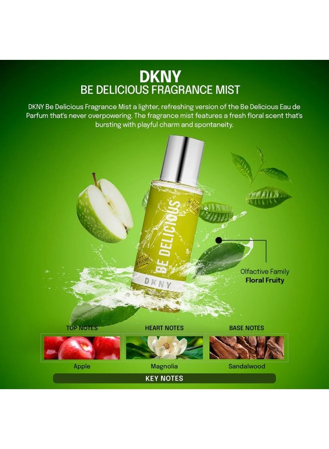 DKNY DKNY Be Delicious 100% Pure New York Fragrance Mist for Women, Fruity Floral Fragrance for Daily Use, 250 ml - Image 3