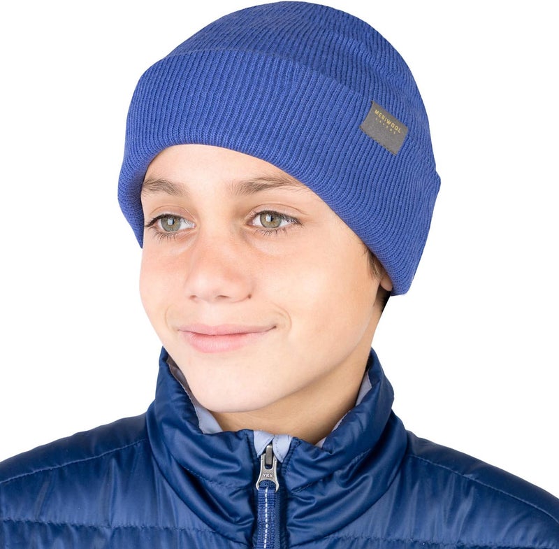 MERIWOOL Kids’ Beanie - Merino Wool Ribbed Knit Winter Hat for Boys and Girls - Image 3