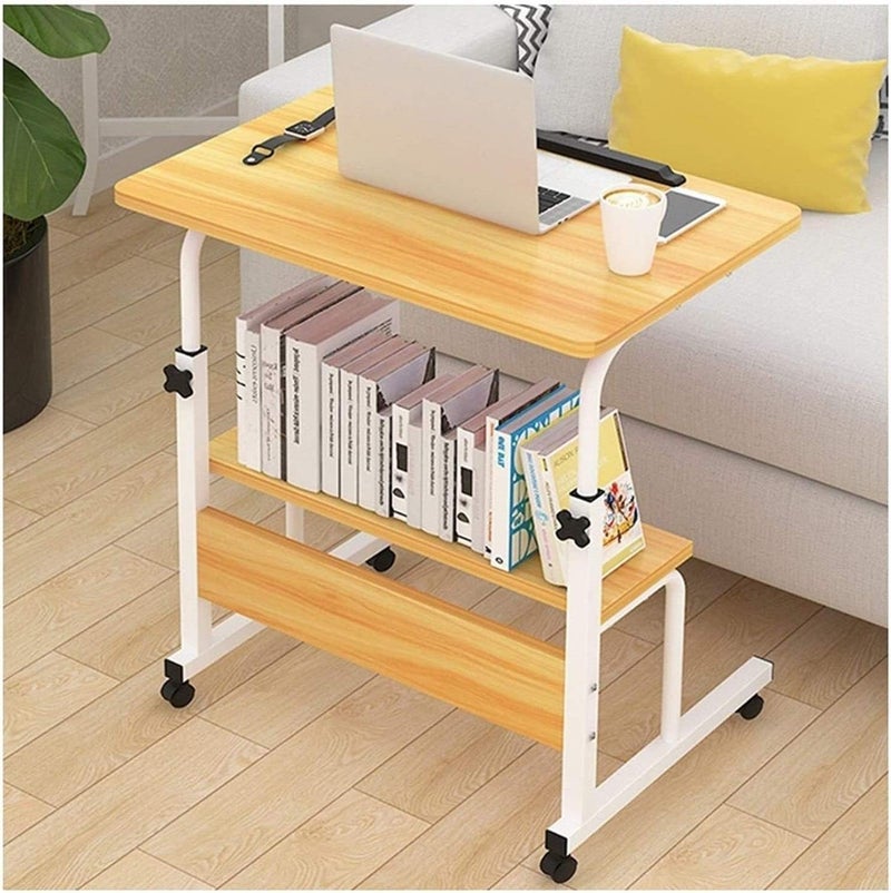Matiko Standing Desk Adjustable Height, Mobile Stand Up with Wheels Small Computer Desk Rolling, Portable Laptop White Standing Table Home Office (60X80) - Image 3