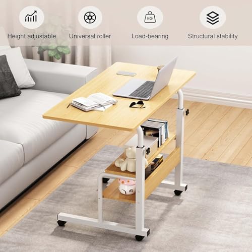 Matiko Standing Desk Adjustable Height, Mobile Stand Up with Wheels Small Computer Desk Rolling, Portable Laptop White Standing Table Home Office (60X80) - Image 5
