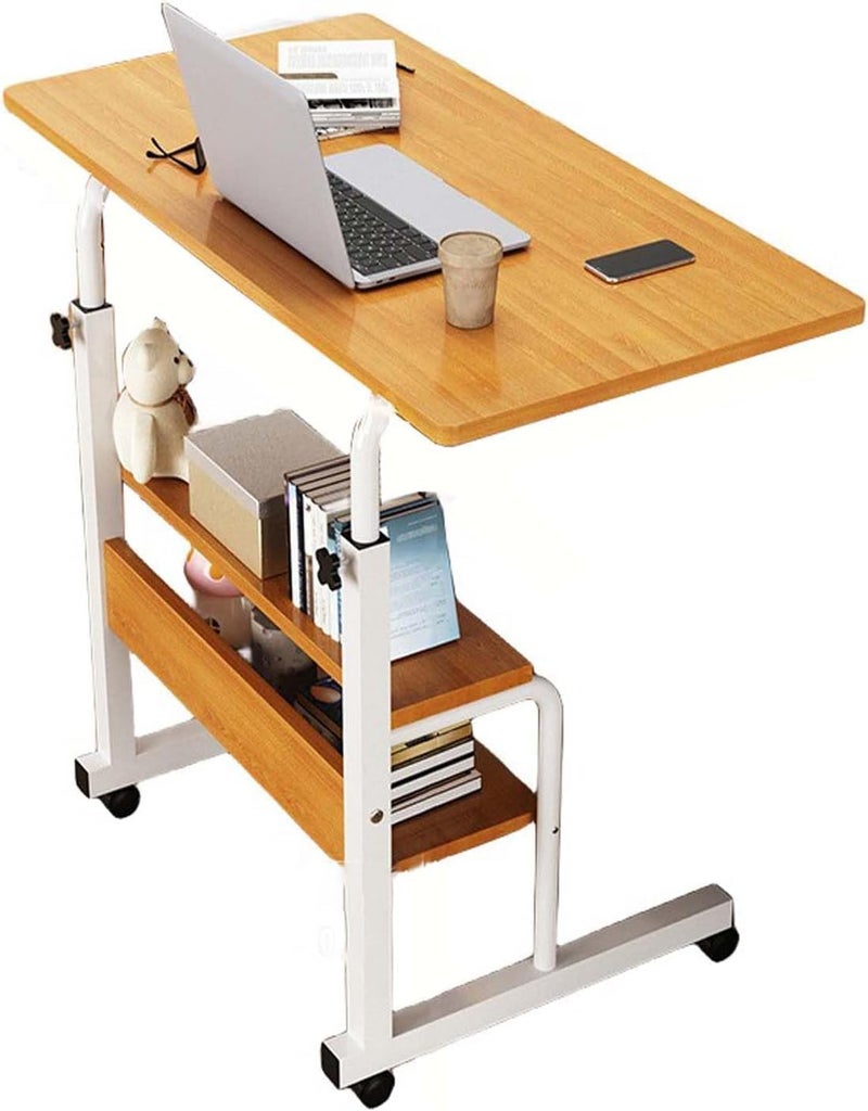 Matiko Standing Desk Adjustable Height, Mobile Stand Up with Wheels Small Computer Desk Rolling, Portable Laptop White Standing Table Home Office (60X80) - Image 1