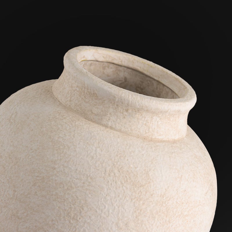 ooit Ceramic Rustic Farmhouse Vase, 6 Inch White Small Flower Vase Decorative Vase Short Pottery Vases for Home Decor Table Living Room Entryway Mantel Bookshelf Bedroom Bathroom Kitchen - White - Image 3