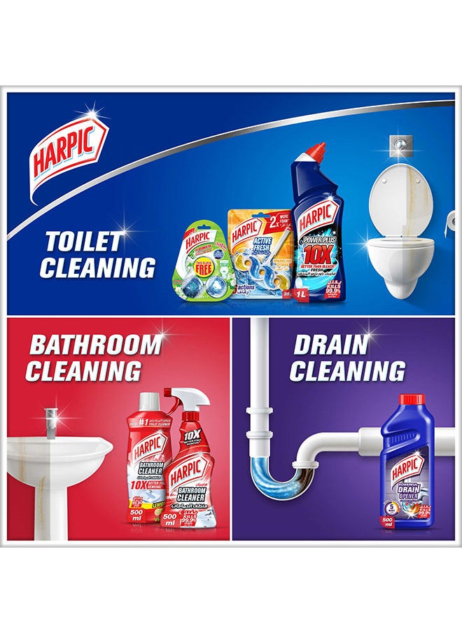Harpic Power Plus Toilet Cleaner 10X Better Than Bleach Kills 99.9 Percent Germs Fresh Fragrance 1Liters  - Image 5