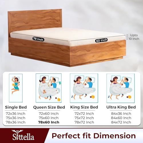 SITTELLA®78 x 60 Inches (6.5 × 5 feet) 100% Waterproof Premium Cotton Mattress Protector | Hypoallergenic, Breathable & Ultra-Soft Fitted Bed Protector Queen Size- Maroon - Image 2