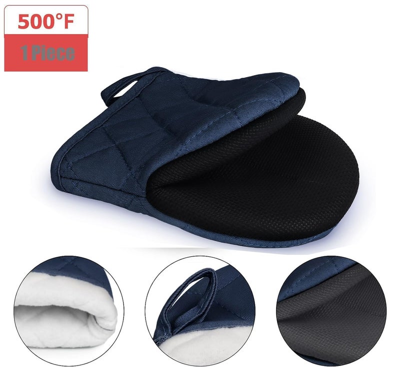 Goldmeet Short Oven Mitts  Heat Resistant Silicone Kitchen Mini Oven Mitts for 500 Degrees  Non-Slip Grip Surfaces and Hanging Loop Gloves  Baking Grilling Barbecue Microwave Machine Washable  1 Piece - Image 2
