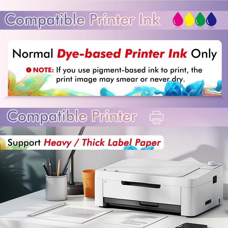 KOALA PAPER Koala Printable Vinyl Sticker Paper for Inkjet Printers - 100 Sheets Glossy White Water-Resistant Adhesive Label Paper - 8.5x11 Inch, Tear-Resistant, Removable - Image 5