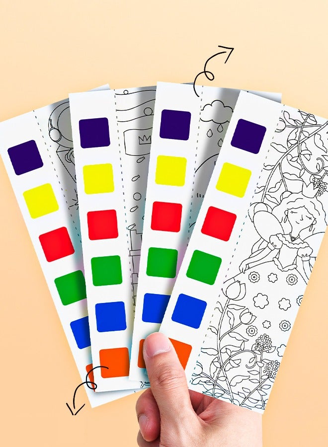 12 Page Children's Coloring Book with Brushes and Paint - Image 4