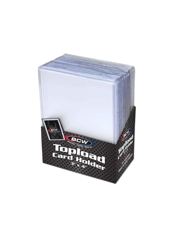 BCW - BCW 3x4 Topload Card Holder - Standard - 25ct | Rigid PVC Trading Card Protection for Baseball Cards, Football Cards, and Trading Cards Like PokÃ©mon and MTG | Holds Cards Up to 20pts - Image 1