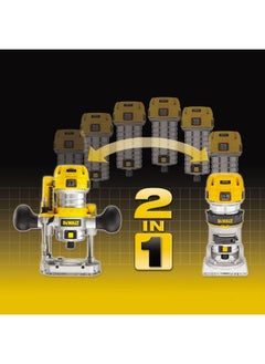 DEWALT Dewalt D26204K-GB 6 and 8Mm Combination Plunge Fixed Base Router Trimmer  - Image 2