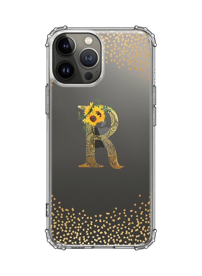 Stylizedd Monogram Design Classic Clear Cover for Apple iPhone 13 Pro Max Case Soft TPU Gel Thin Transparent Flexible Cover - R - Image 1