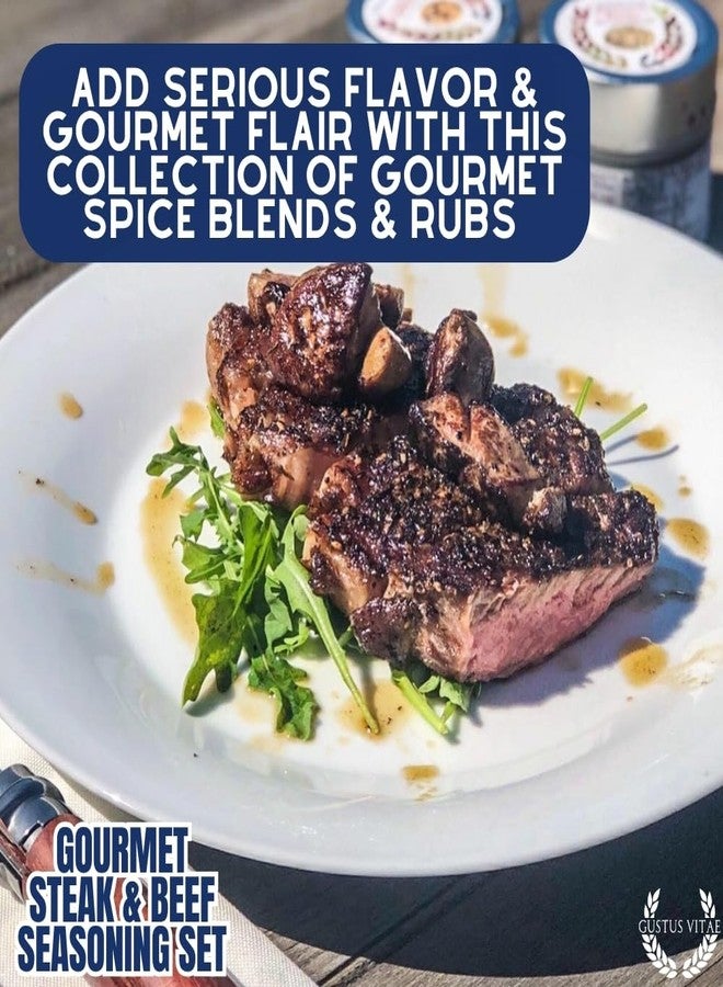 GUSTUS VITAE Gourmet Steak & Beef Seasoning Gift Set - Six Pack | Authentic Small Batch Seasoning Mixes - Built For The BBQ | 6 Gourmet All Natural Spice Blends - | Hand Packed, Non GMO | Sustainably Sourced, Made in USA | GLP-1 Friendly | Artisanal Spice Blends, Marinades, and Rubs | Gustus Vitae | All Occasion Gift - Image 2