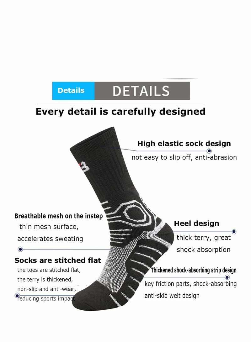 KASTWAVE Mens Athletic Socks, Elite Basketball Socks-Performance Thick Cushioned Sport Training Running Compression Crew Sock, 5 Pairs - Image 3