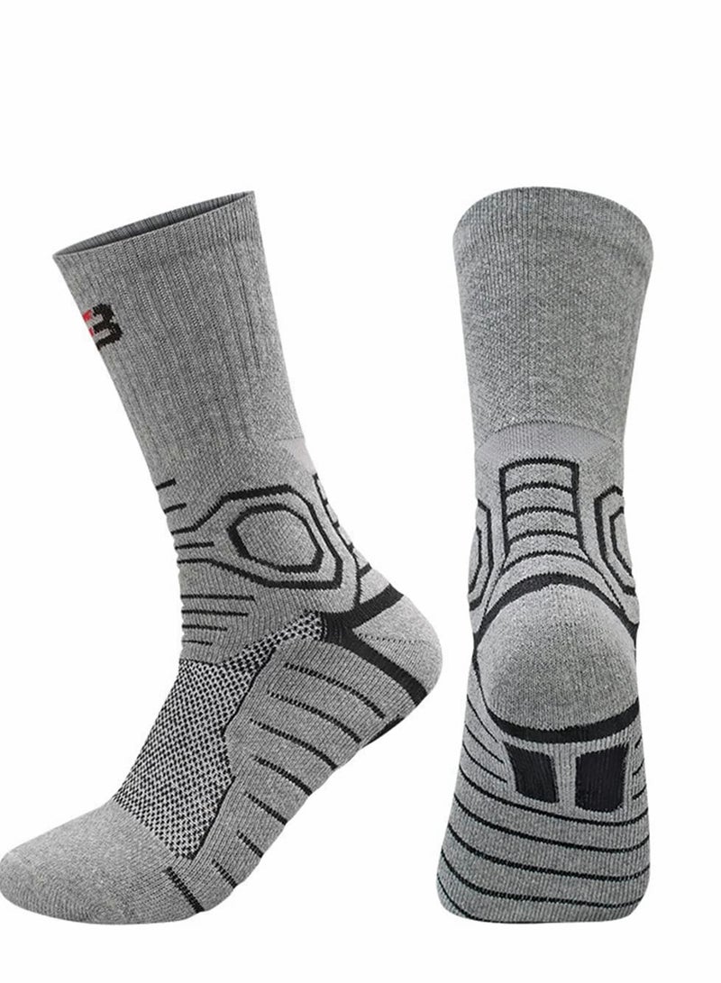 KASTWAVE Mens Athletic Socks, Elite Basketball Socks-Performance Thick Cushioned Sport Training Running Compression Crew Sock, 5 Pairs - Image 4