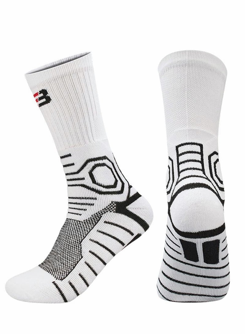 KASTWAVE Mens Athletic Socks, Elite Basketball Socks-Performance Thick Cushioned Sport Training Running Compression Crew Sock, 5 Pairs - Image 5