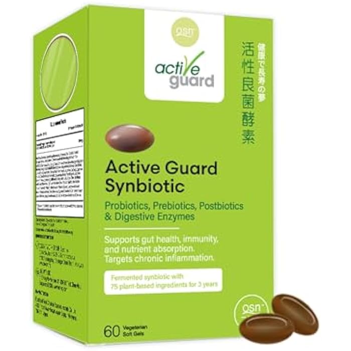 OSN Probiotics for Women Men ActiveGuard 3 Year Japanese Fermented Synbiotic - 17 Strains Prebiotics Postbiotics - Gut Health Digestive Enzymes - 60 Shelf Stable Softgels - Image 1