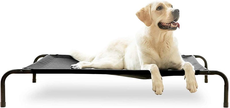 KOZI PET Elevated Fabric Dog Bed Outdoor Indoor Dog Cot, Raised Dog Beds (Large, Black) - Image 4