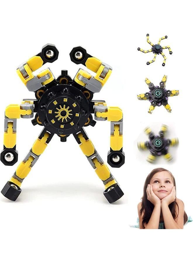 Robot Chain Transformable Fingertip Spinning Toy 7x7x1.4cm -Assorted Colors - Image 5