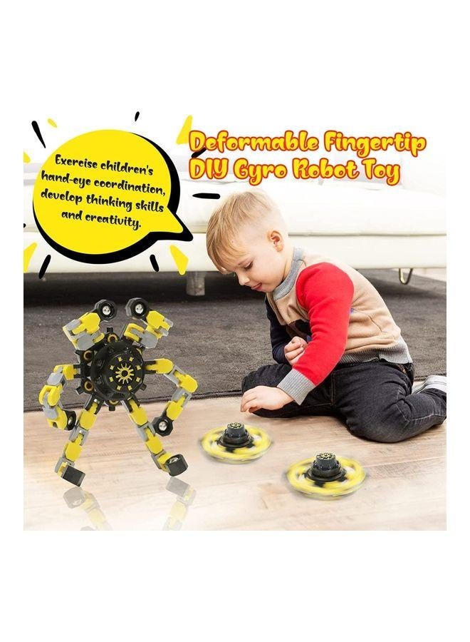 Robot Chain Transformable Fingertip Spinning Toy 7x7x1.4cm -Assorted Colors - Image 2