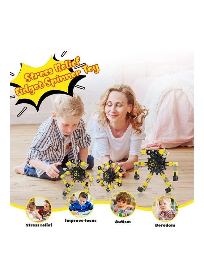 Robot Chain Transformable Fingertip Spinning Toy 7x7x1.4cm -Assorted Colors - Image 3