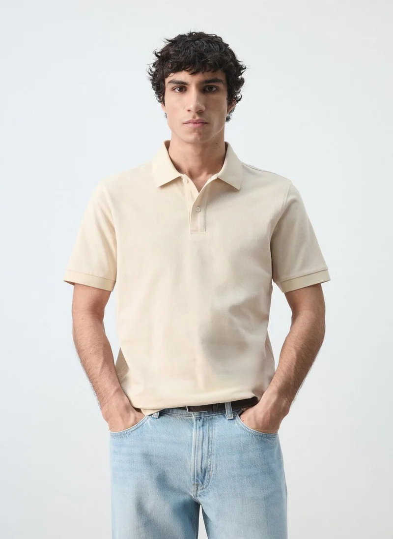 مانجو مان Regular-fit cotton piqué polo shirt