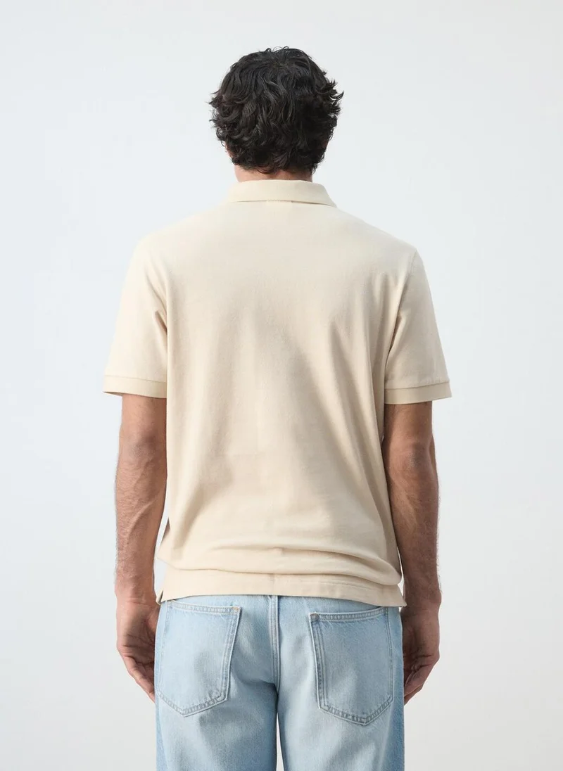 مانجو مان Regular-fit cotton piqué polo shirt