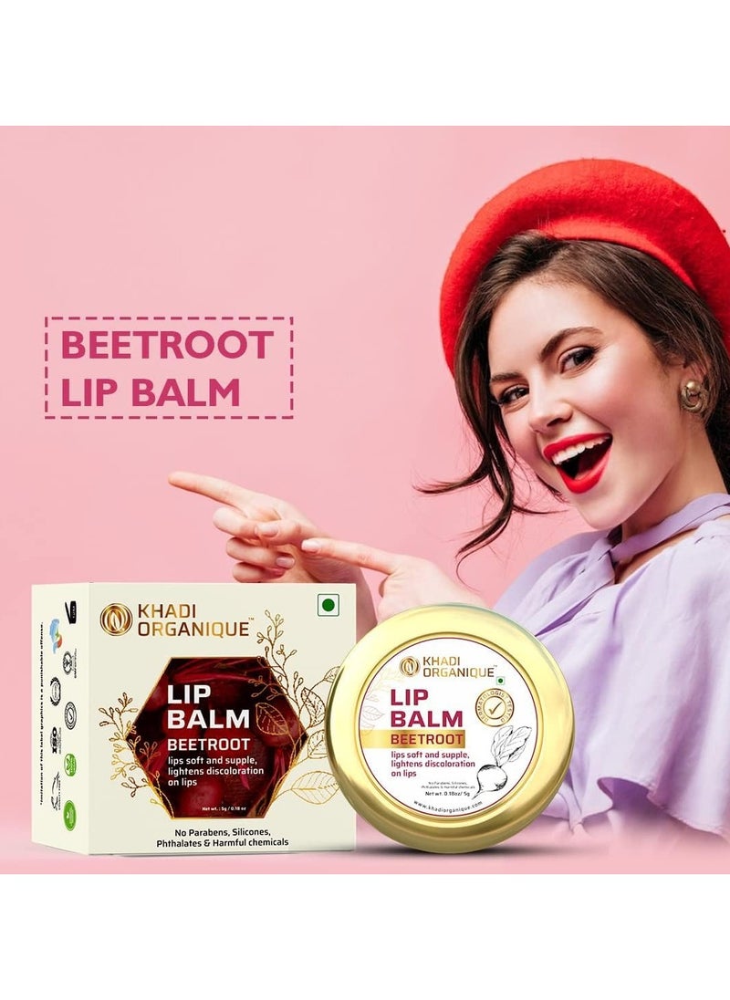 Khadi ORGANIQUE Khadi Organique Beetroot Lip Balm 5g - (Pack of 2)  - Image 3
