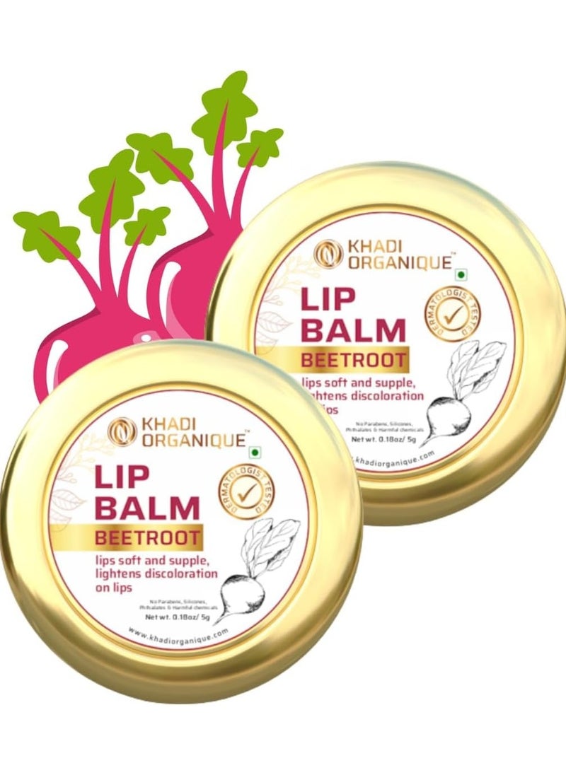 Khadi ORGANIQUE Khadi Organique Beetroot Lip Balm 5g - (Pack of 2)  - Image 1