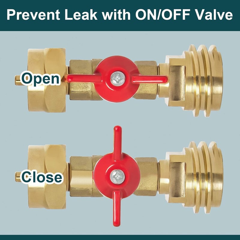 GASPRO Upgraded 1 lb Propane Tank Adapter with Valve, 20 lb to 1lb Converter, Hook Up Small Propane Tanks When 20lb Ran Out, Solid Brass - Image 5