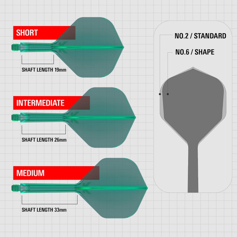 Target Darts K Flex Integrated Dart Flights and Shafts, No.2 Clear (Short) | Pack of 3 K-Flex â€“ No2, Kflex All in One Moulded Dart Flight & Stem | Professional Dart Accessories - Image 3