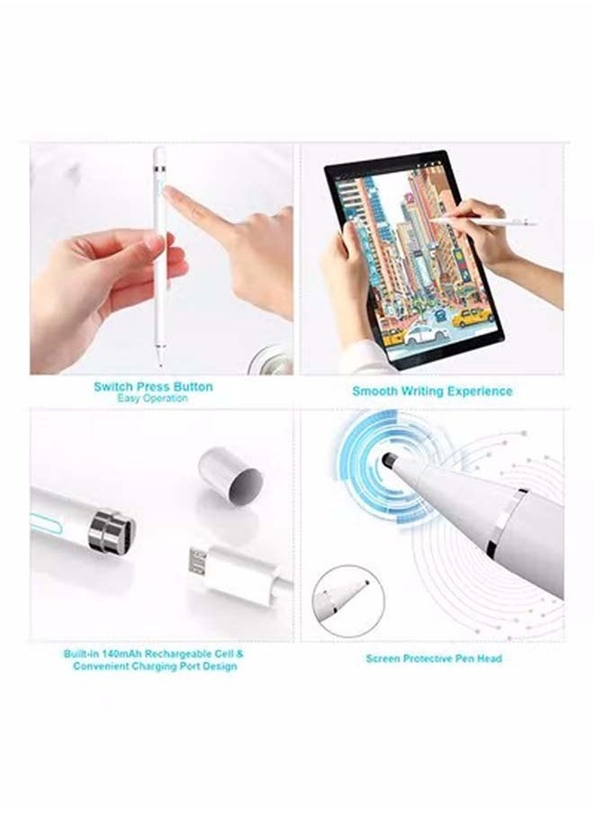 Generic - Stylus Pen for Touch Screens, Compatible with ios Android iPad iPhone, Active Capacitive Digital Pen for Apple，White - Image 1