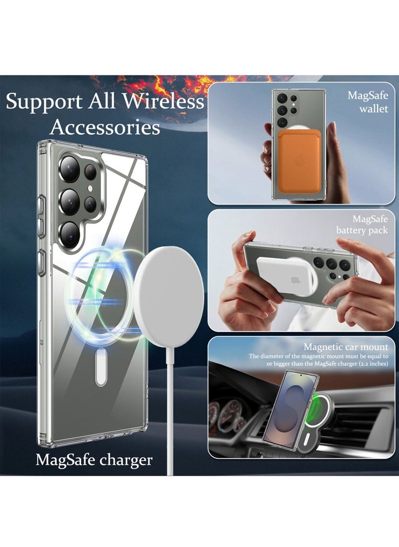 Techie - MagSafe Clear Case for Samsung Galaxy S25 Ultra 5G 2025 Magnetic Hard Back, Slim Shockproof Cover, Supports Wireless Charging - Image 1