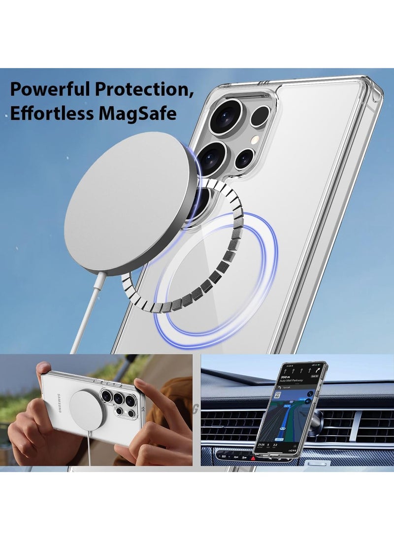 Techie - MagSafe Clear Case for Samsung Galaxy S25 Ultra 5G 2025 Magnetic Hard Back, Slim Shockproof Cover, Supports Wireless Charging - Image 1