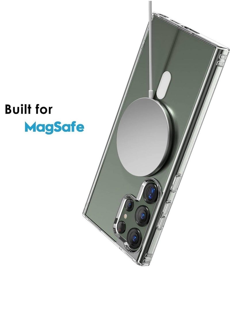 Techie - MagSafe Clear Case for Samsung Galaxy S25 Ultra 5G 2025 Magnetic Hard Back, Slim Shockproof Cover, Supports Wireless Charging - Image 1