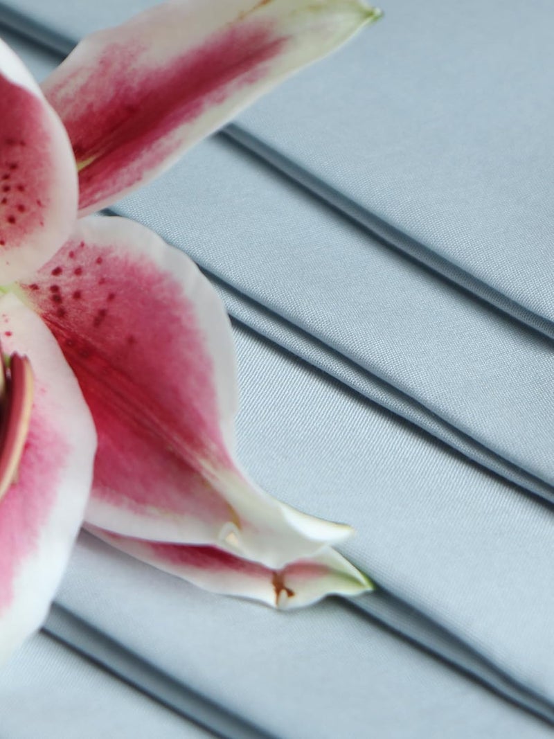 Zeba World Dinner Table Napkins 100% Cotton Set of 6 pcs | Embroidered | Washable and Reusable Napkins for Dinner Table - Blue Grey - 16x16 inches (40x40cms) (Pack of 6) - Image 2