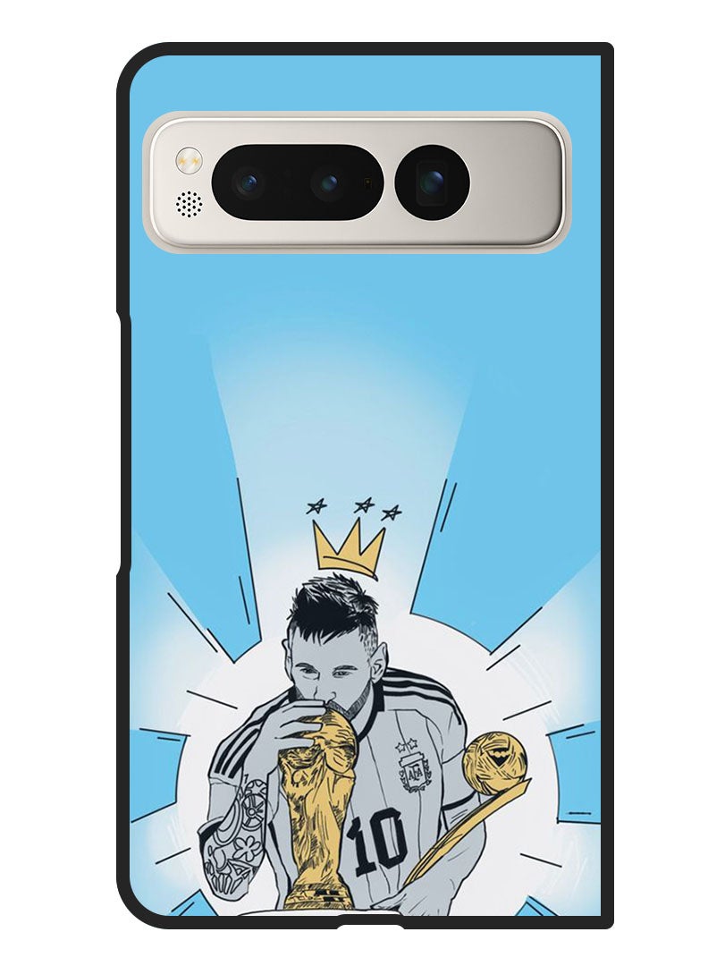 Theodor Protective Case Anti Scratch Shock Proof Bumper Cover for Google Pixel Fold Messi Kiss WC - Image 1