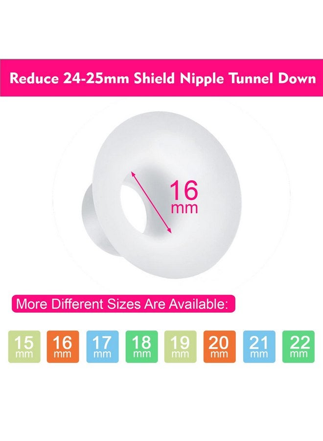 Durceler 16mm Silicone Flange Inserts Compatible with Medela/for Spectra S1 S2 / Elvie / S18 S21 / Momcozy S9 S12/ TSRETE 24mm Breast Pump Shields or Freemie 25mm; Reduce Nipple Tunnel Down to 16mm - Image 2