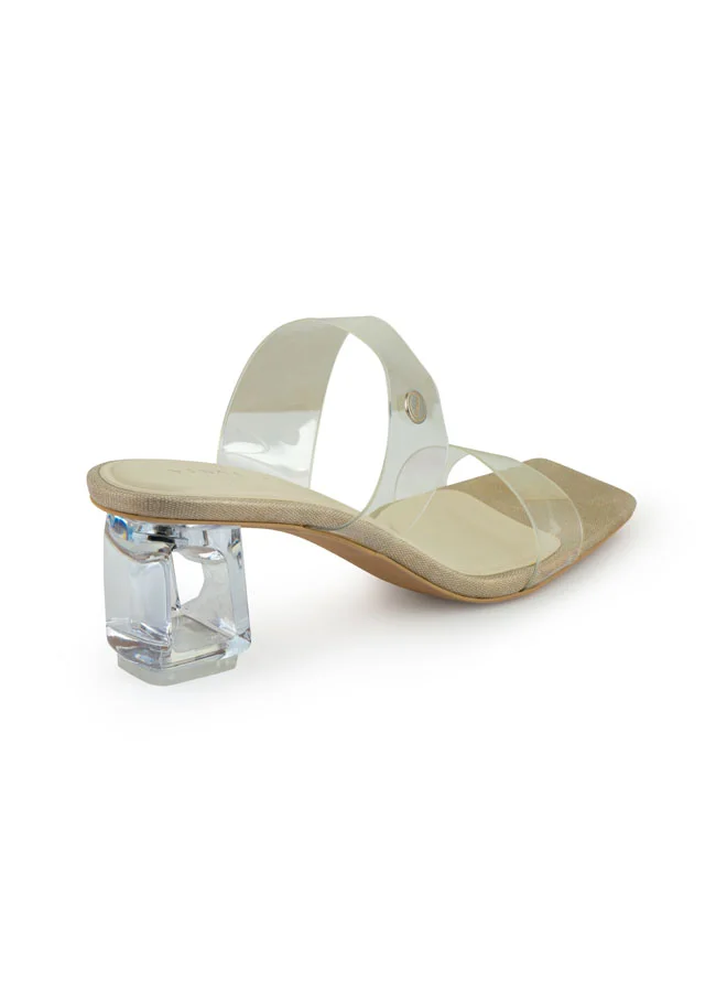 Vincci Women Multi Strap Mid Heel Sandals