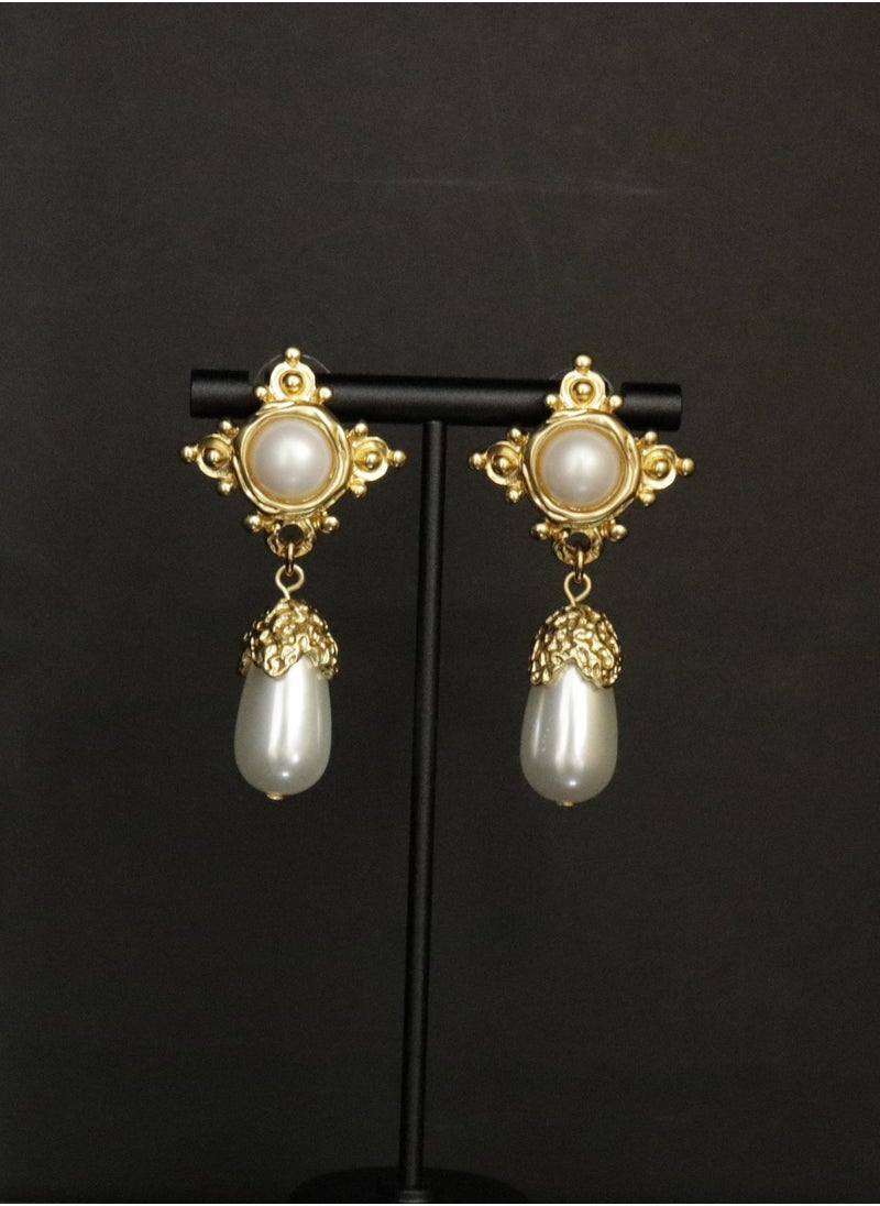 LILLY ALL MY LOVE - S925 White Gold-Plated Retro Palace Style Drop-Shaped Pearl Inlaid With Zircon Fashion Women's Earrings, Dinner Party Evening Dress Matching - Image 1